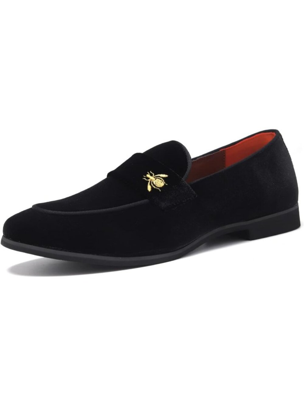 Men's Black3 Velvet Penny Loafers Metal Buckle Slip On Luxury Suede Formal Shoes